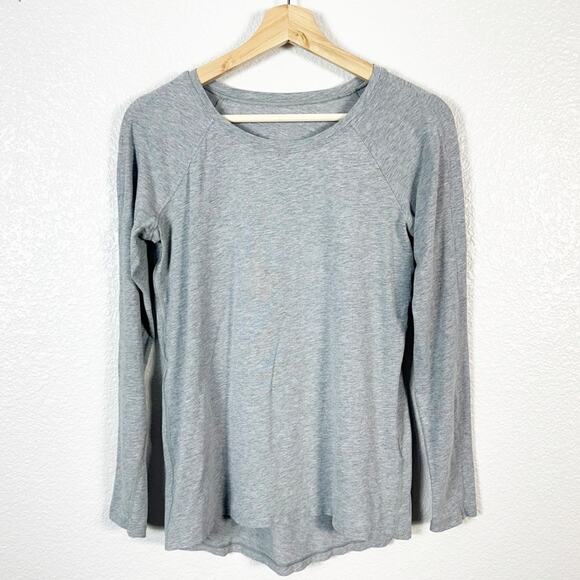Lululemon Women’s Emerald Long Sleeve Top in Heathered Medium Grey Size 6 - Picture 1 of 7